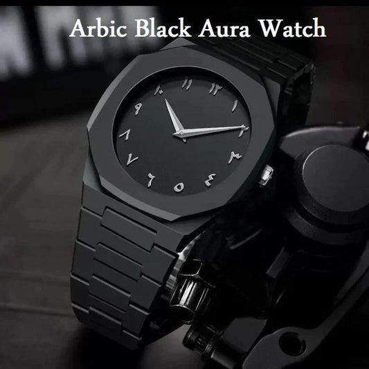 Arabic Black Aura Watch Luxury Premium Quality