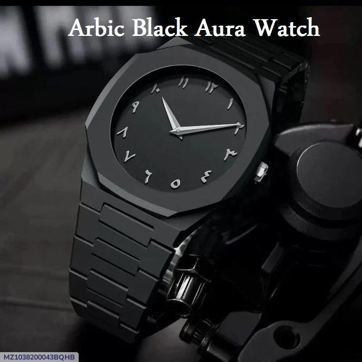 Arabic Black Aura Watch Luxury Premium Quality
