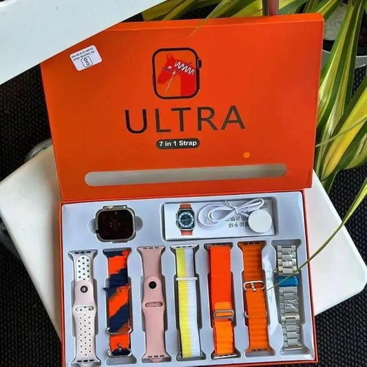 Multicolor Smart Watch with 7 Wristbands - Complete Set.