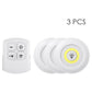 Set of 3 LED lamps with Remote Control, Battery Operated, For Cabinets, Bathroom, Kitchen, Bedside Table, Wardrobe