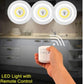 Set of 3 LED lamps with Remote Control, Battery Operated, For Cabinets, Bathroom, Kitchen, Bedside Table, Wardrobe